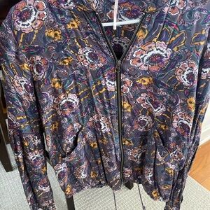 Free People Multicolor Floral Bomber Jacket